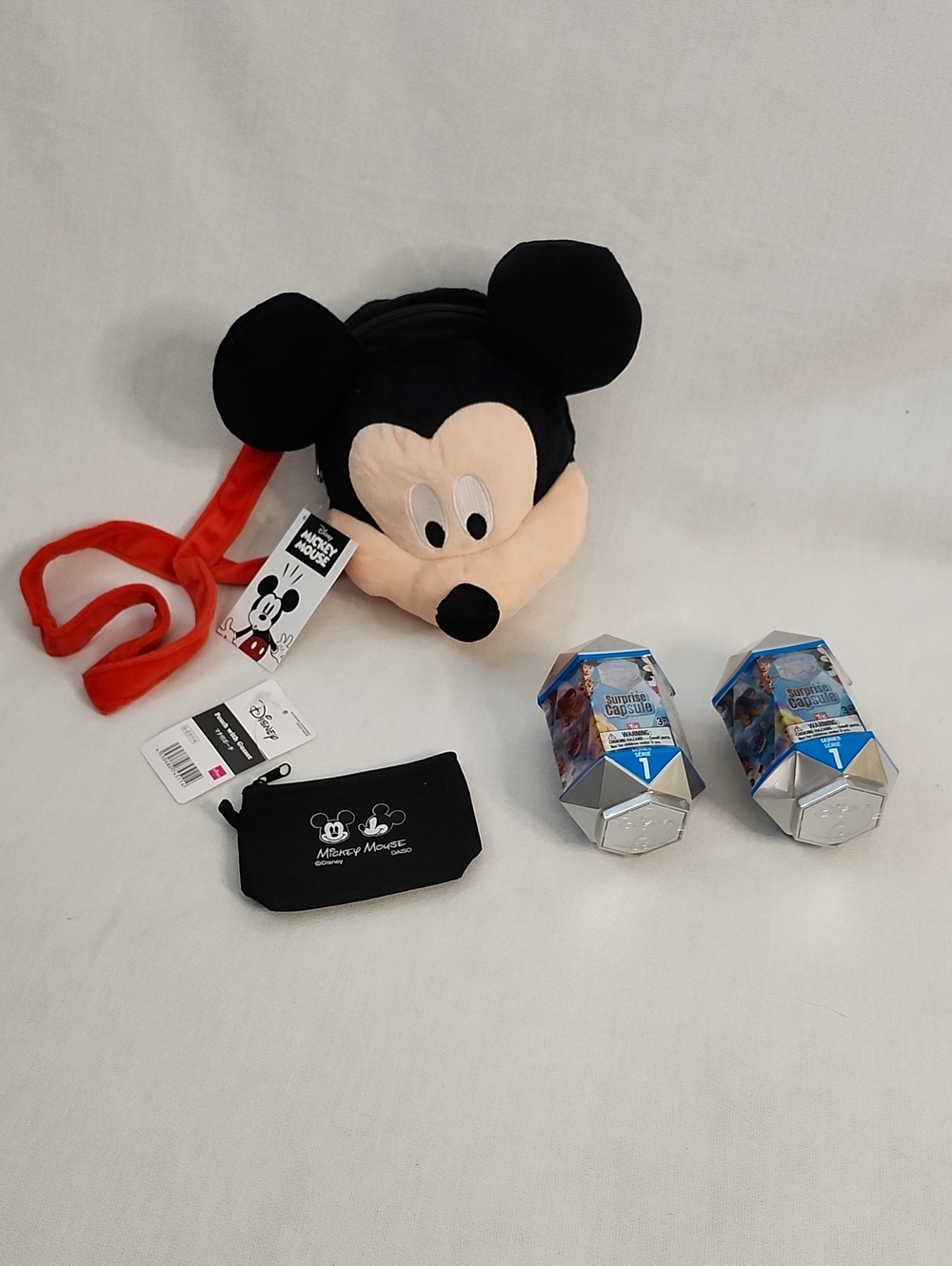 Disney Mickey Mouse Plush Crossbody Bag, Coin Pouch w/ Surprise Capsules